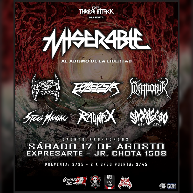 Miserable presenta "Al Abismo de la Libertad" en concierto en Lima