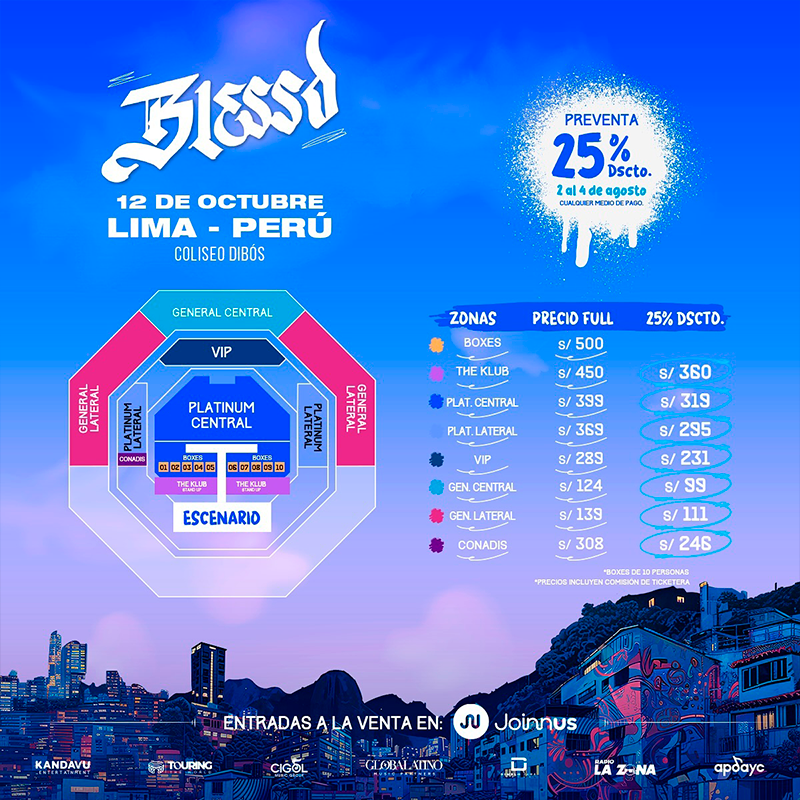 Entradas y precios para el concierto de Blessd en Lima, Perú 2024. (Imagen: Kandavu).