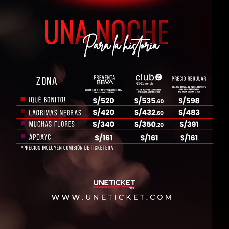 Entradas y precios para el concierto de Rosario Flores y Diego el Cigala en Lima Perú 2024. Imagen: Uneticket