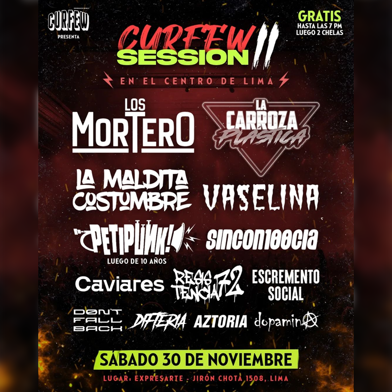 Curfew Session 2: Concierto Gratis de Rock Peruano