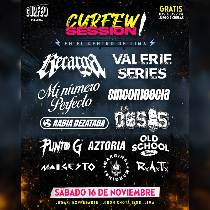 Curfew Session 1: Concierto Gratis de Rock Peruano
