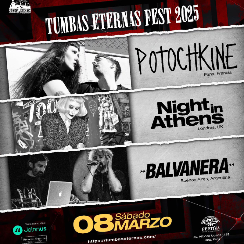 Tumbas Eternas Fest 2025: Potochkine, Balvanera y Night in Athens en Lima