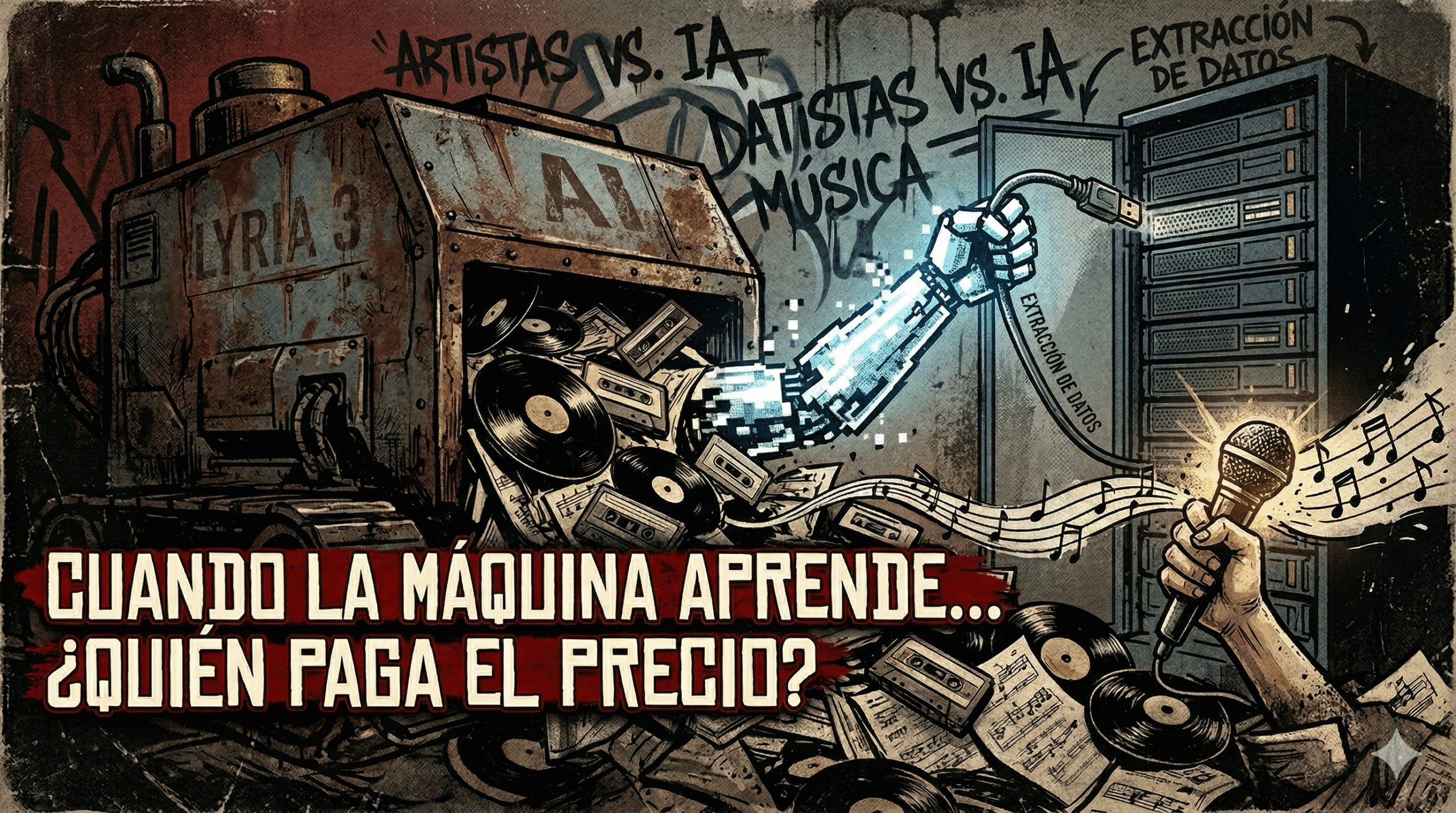 El uso de inteligencia artificial generativa de música para entrenar modelos como Lyria 3 desata un debate sobre los derechos de autor y Google.