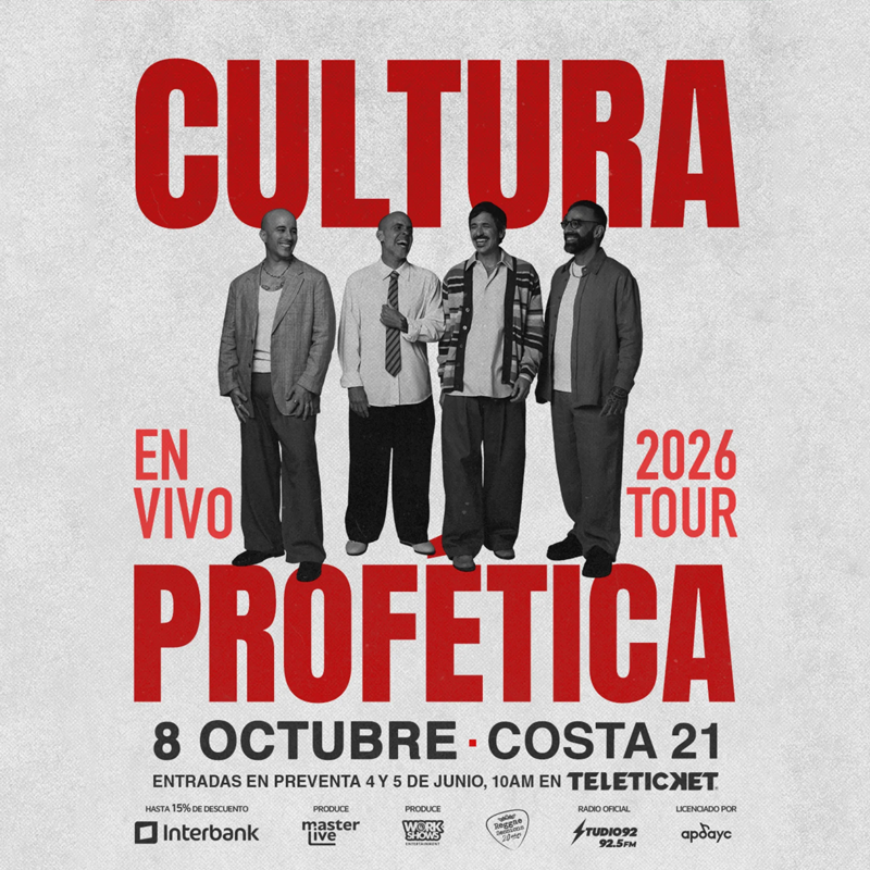 Cultura Profética en Lima 2026: El reggae roots llega al Costa 21